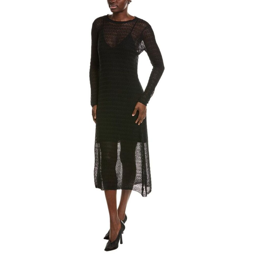Proenza Schouler White Label Womens  Miriam Linen-Blend Dress, Black